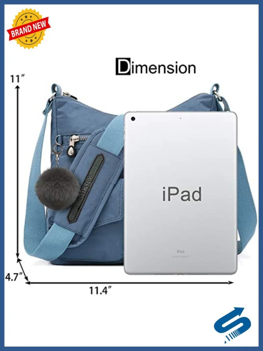 Waterproof Nylon Crossbody Bag with RFID Blocking, Anti Theft Travel Handbag